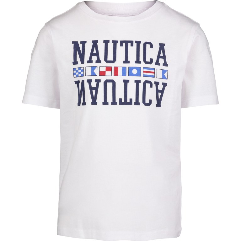 Boys' Nautica Flag Graphic (8-20) T Shirts White Wash | aLVaNOvv