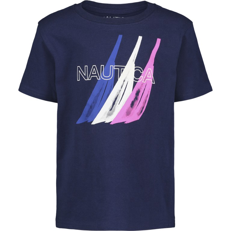 Boys' Nautica Little Paint Print Graphic (4-7) T Shirts Navy | 7NQlVWAI