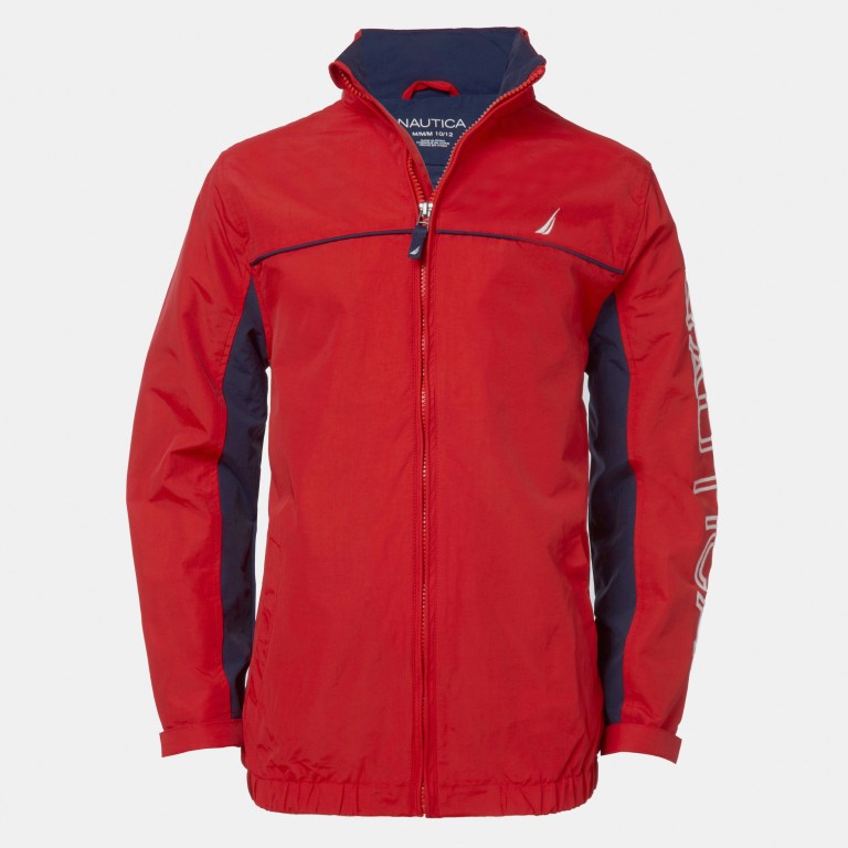 Boys' Nautica Little Water-resistant Colorblock J-class (4-7) Jackets Red | 71JnL2Bw