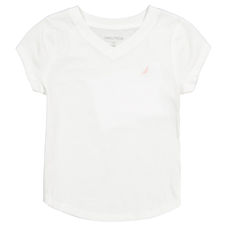 Girls' Nautica Little V-neck (4-7) T Shirts White Wash | cnqeRqrF