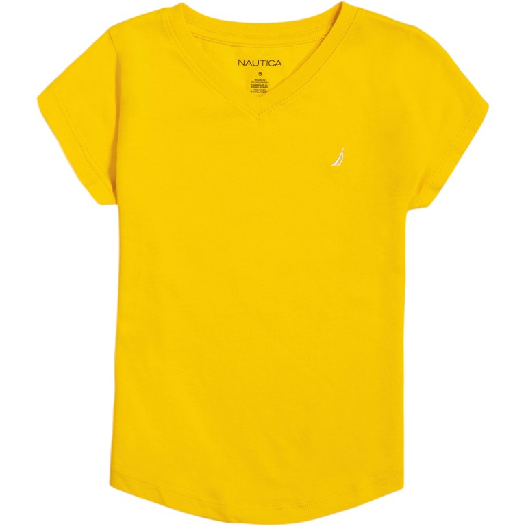 Girls' Nautica Little V-neck (4-7) T Shirts Yellow | hsnztLUg