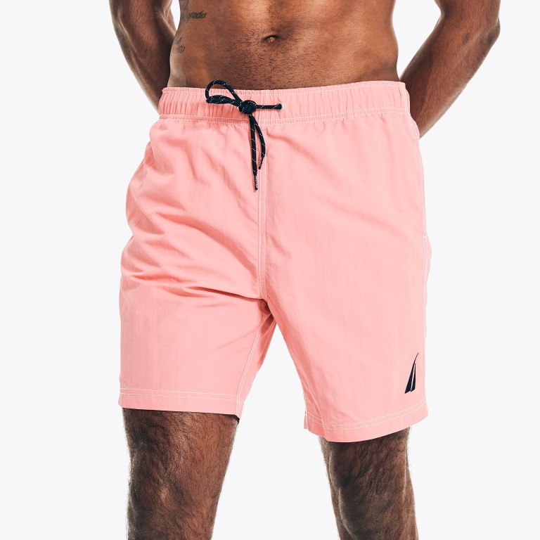 Men's Nautica 8" Solid Quick-dry Swimwear Pink | S1JCeJdH