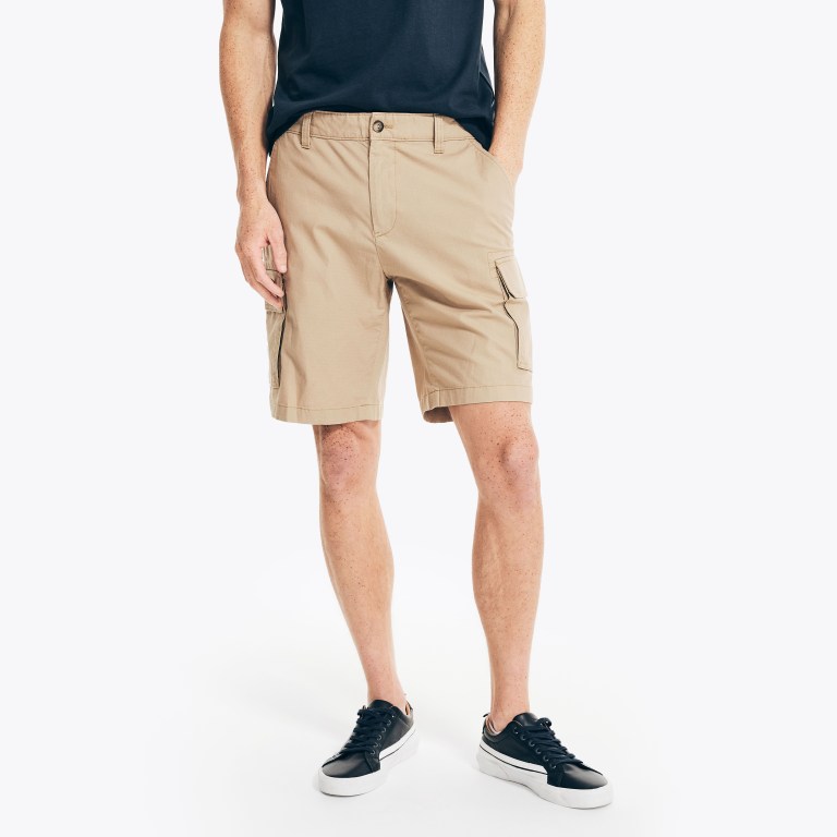 Men's Nautica 9.5" Navigator Stretch Cargo Shorts Brown | 07LfmsEI