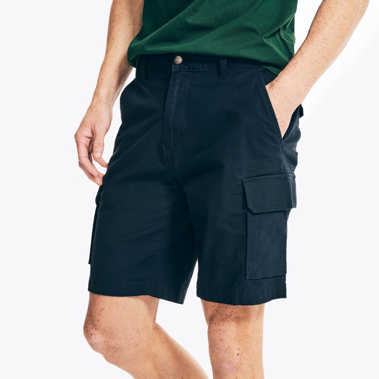 Men's Nautica 9.5" Navigator Stretch Cargo Shorts Navy | IzaSFVrV