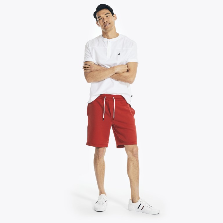 Men's Nautica 9” J-class Fleece Shorts Red | 3bZxI1Eq