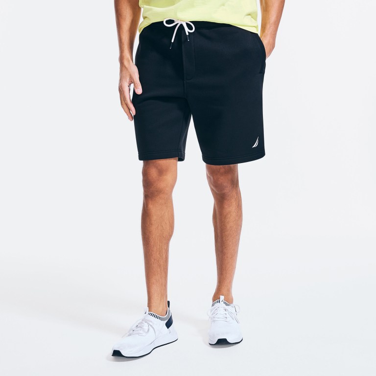 Men's Nautica 9” J-class Fleece Shorts Black | Aa3opoTG