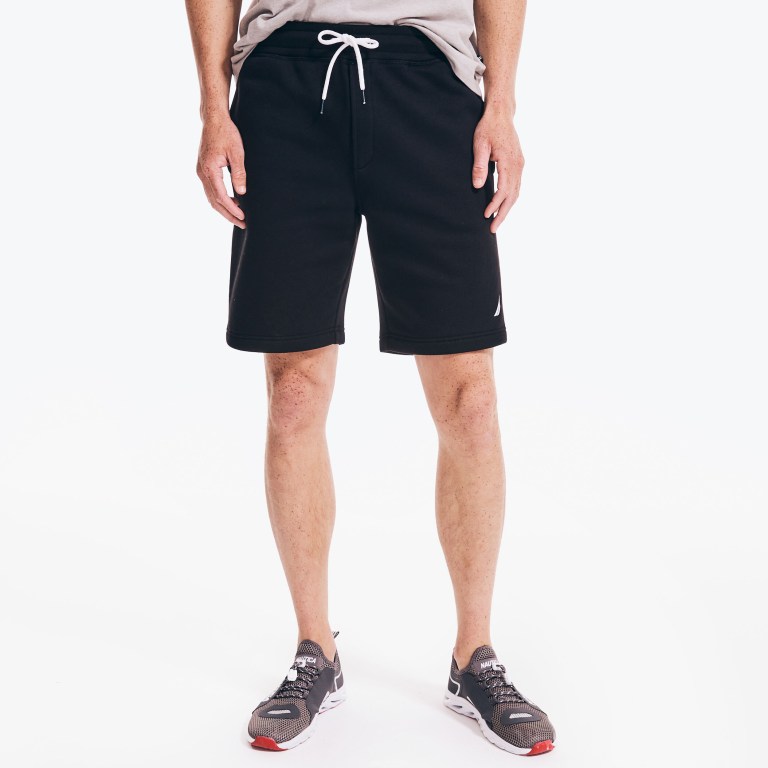 Men's Nautica 9” J-class Fleece Shorts Black | hVNfRibI