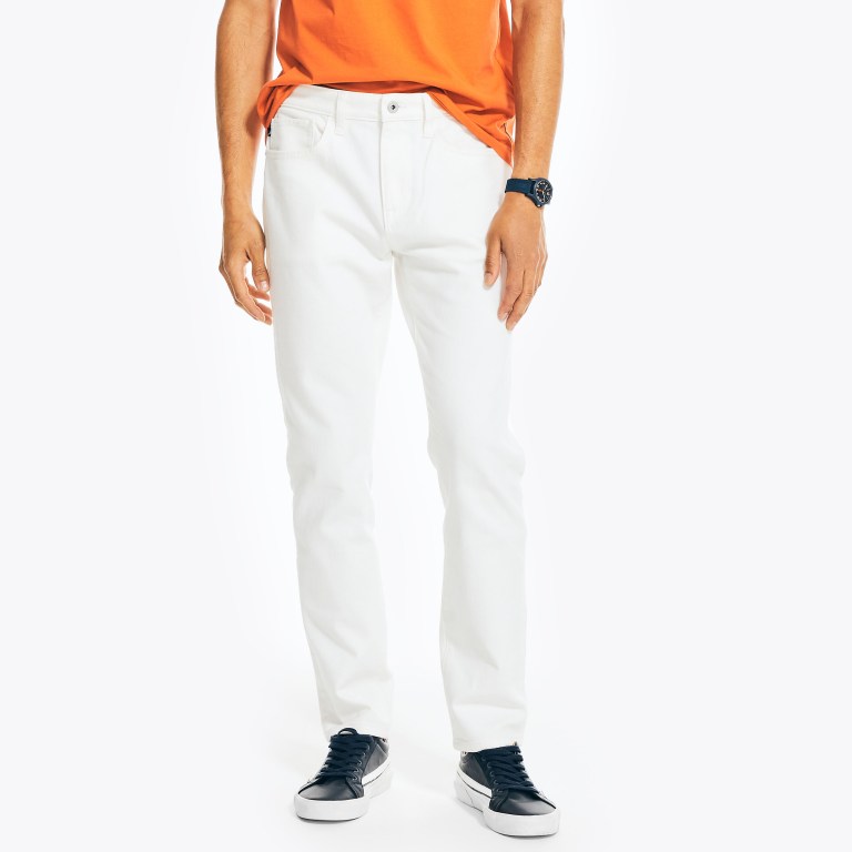 Men's Nautica Athletic Slim Stretch Denim Jeans White | LwPxtVNf