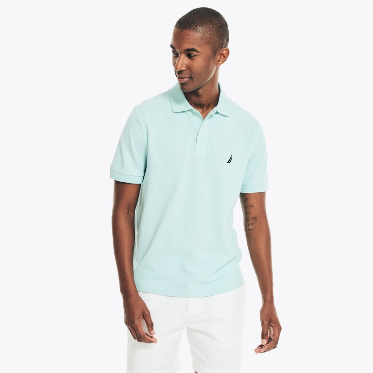 Men's Nautica Classic Fit Deck Polo Shirts Blue | 2W4ejX10