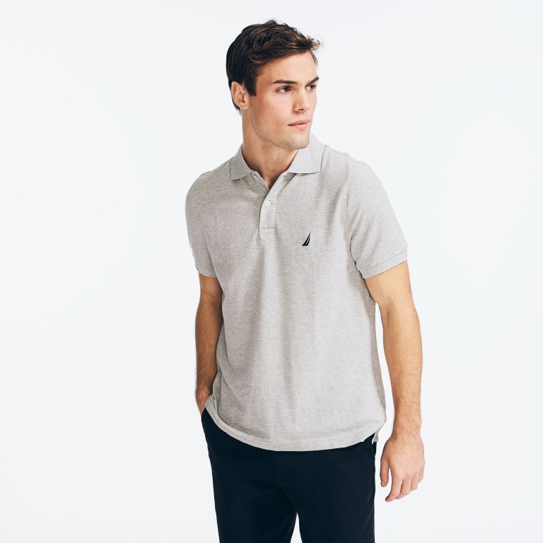 Men's Nautica Classic Fit Deck Polo Shirts Grey | 5rGUdzyn