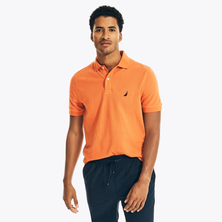 Men's Nautica Classic Fit Deck Polo Shirts Orange | BpXg1tCx