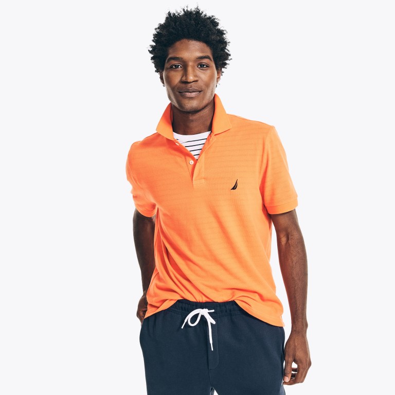 Men's Nautica Classic Fit Deck Polo Shirts Orange | L5ftOJaw