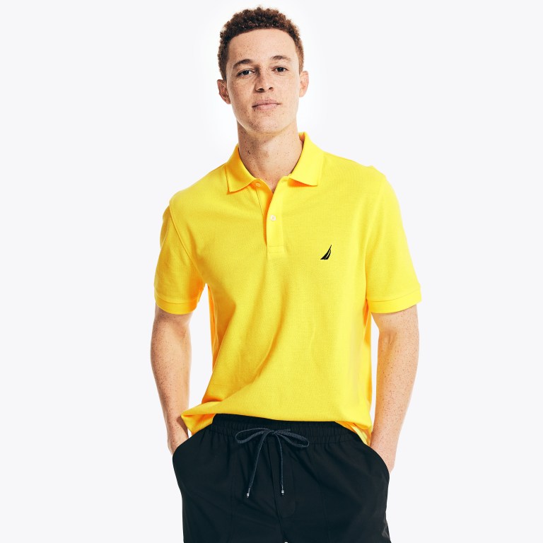 Men's Nautica Classic Fit Deck Polo Shirts Yellow | U78pyXGb