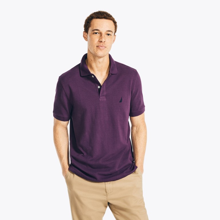 Men's Nautica Classic Fit Deck Polo Shirts Grey Purple | gVq5LLn1