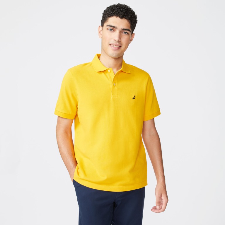 Men's Nautica Classic Fit Deck Polo Shirts Gold | z0RcVV0V