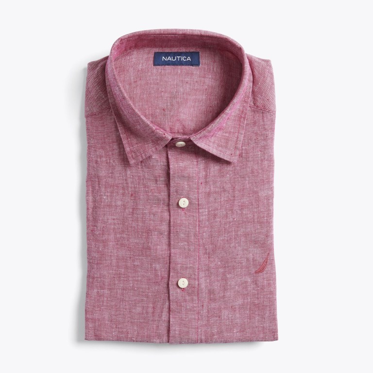 Men's Nautica Classic Fit Linen Shirts Light Pink | aiWqRYFg