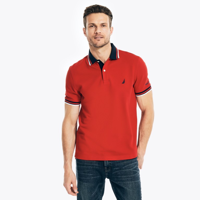 Men's Nautica Classic Fit Solid Polo Shirts Red | hsCRnAzD