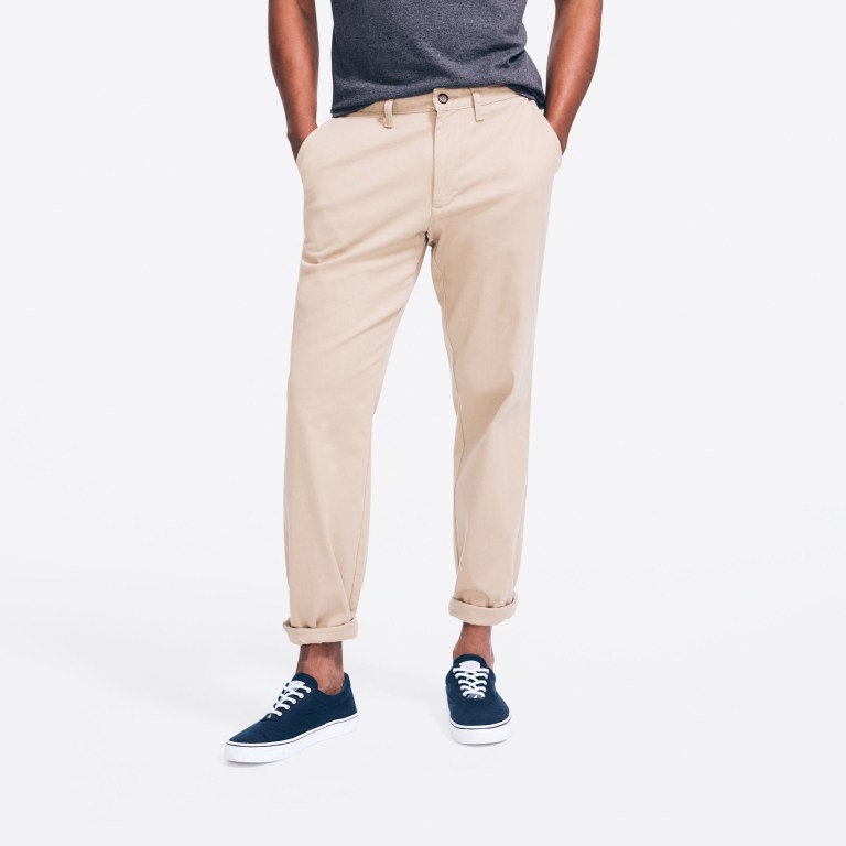 Men's Nautica Classic Fit Twill Pants Khaki | H6cz8eCw