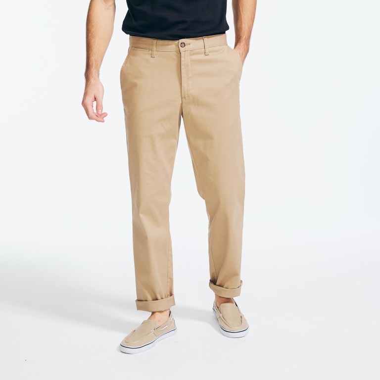 Men's Nautica Classic Fit Wrinkle-resistant Deck Pants Khaki | UXimgMQH