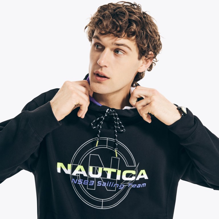 Men's Nautica Competition Sailing Team Pullover Hoodie Sweatshirts Black | O0o09YrA