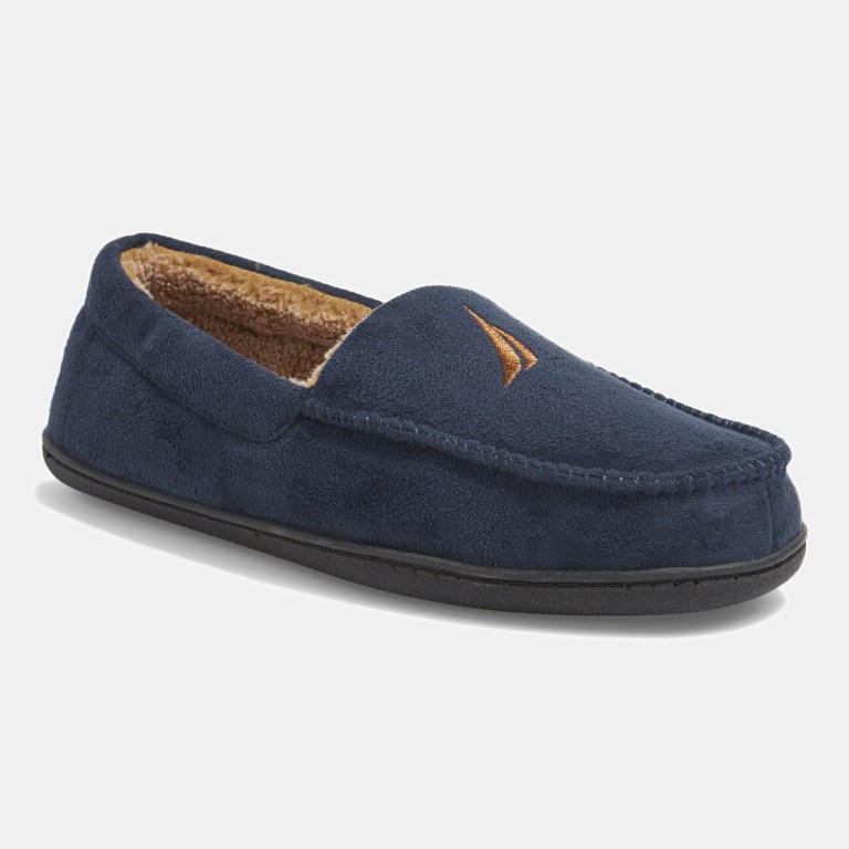 Men's Nautica J-class Suede Slippers Navy | IlzJvPk0