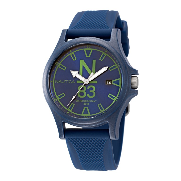 Men's Nautica Java Sea Textured Silicone 3-hand Watches Multicolor | 3Mllea53