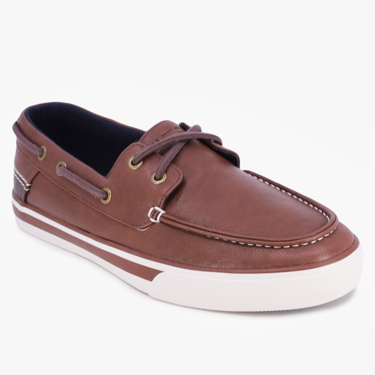 Men's Nautica Logo-debossed Boat Shoes Brown | Mxowufat