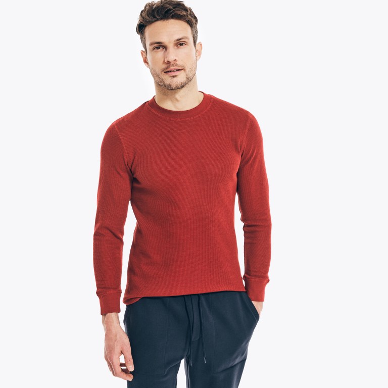 Men's Nautica Long-sleeve Crewneck Thermal T Shirts Multicolor | phiZEi5J