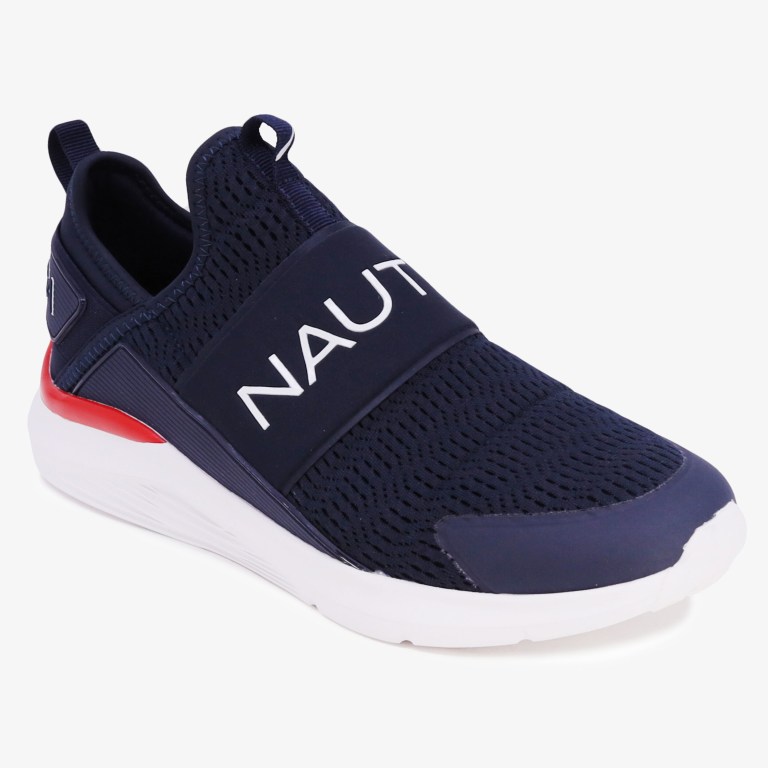 Men's Nautica Mesh Embossed Logo Sneakers Navy | 4irlRTOL