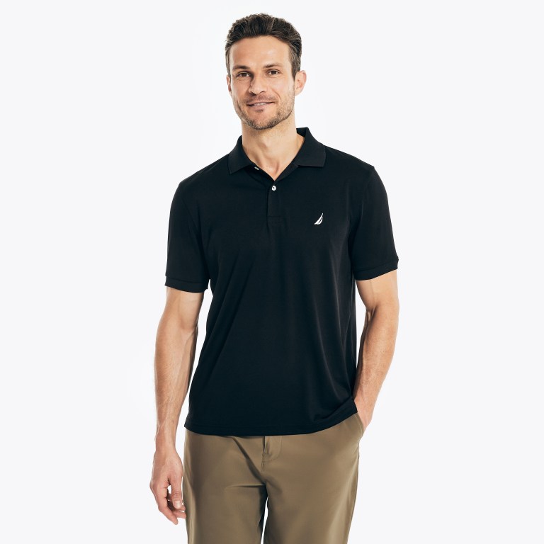 Men's Nautica Navtech Classic Fit Polo Shirts Black | jrdmvI2p