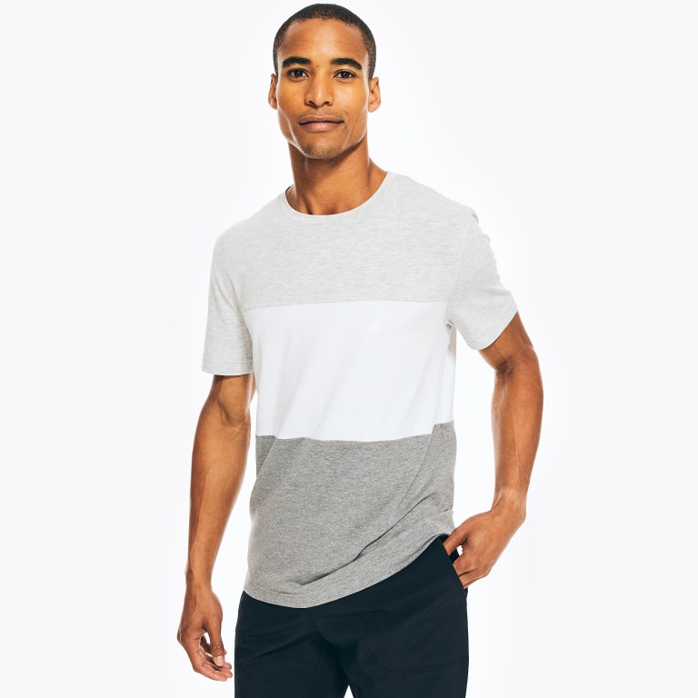 Men's Nautica Navtech Colorblock T Shirts Grey | jknB5dy2