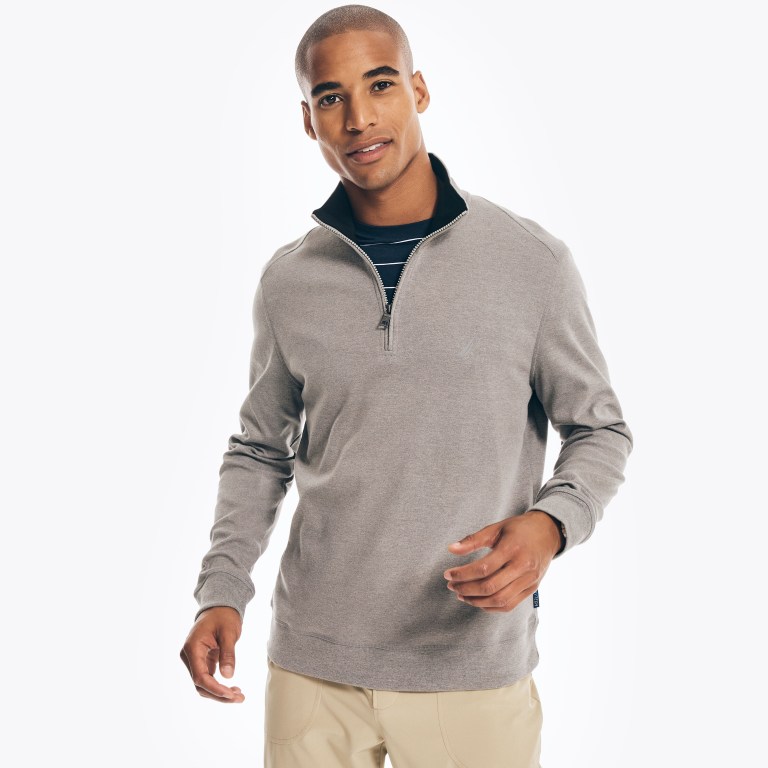 Men's Nautica Navtech Half-zip Sweatshirts Grey | RmcSMmrD