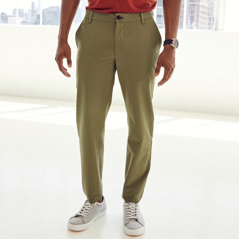 Men's Nautica Navtech Slim Fit Traveler Pants Olive | 7yErXlrM