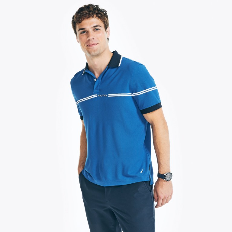 Men's Nautica Navtech Sustainably Crafted Classic Fit Polo Shirts Moon Rock | LCIZb4Nm