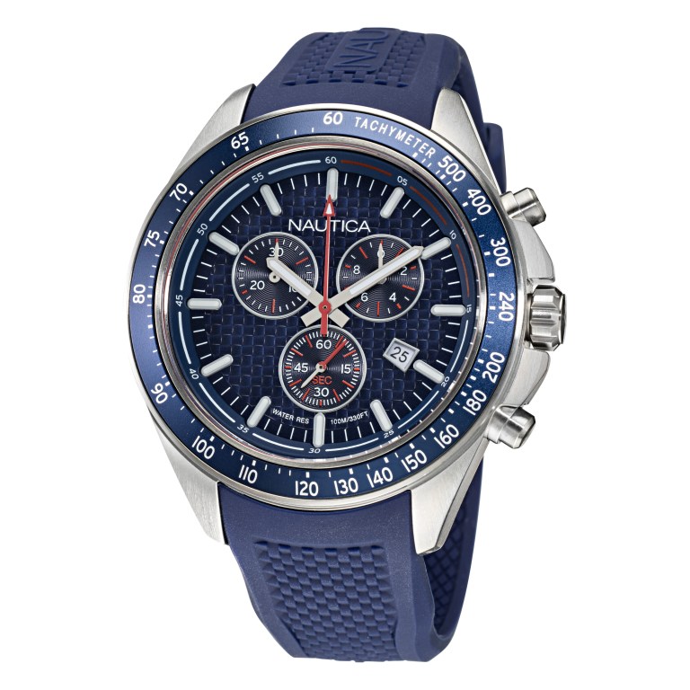 Men's Nautica Ocean Beach Chronograph Textured Silicone Watches Multicolor | YxQTeSPm