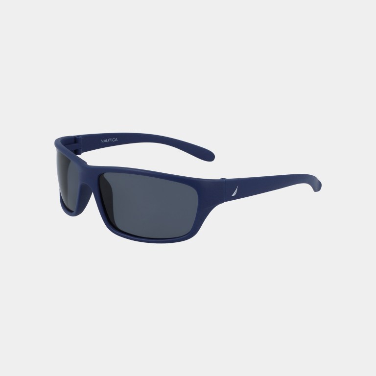 Men's Nautica Oversized Wrap Sunglasses Blue | RIhFfKpl