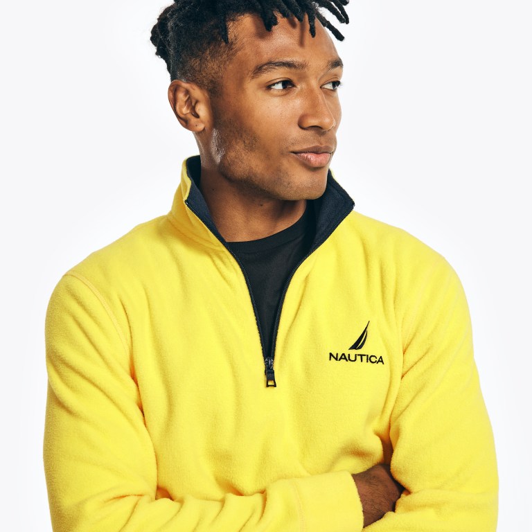 Men's Nautica Quarter-zip Nautex Fleece Sweatshirts Yellow | 2dnL7gwl