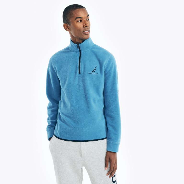 Men's Nautica Quarter-zip Nautex Fleece Sweatshirts Blue | Cw9oDmHC