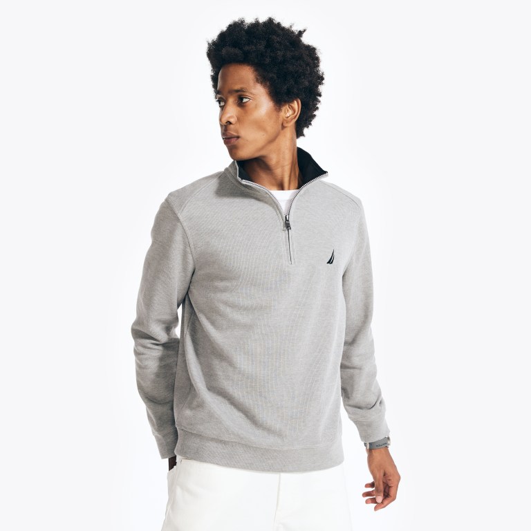 Men's Nautica Quarter-zip Sweatshirts Grey | CUkgwYws