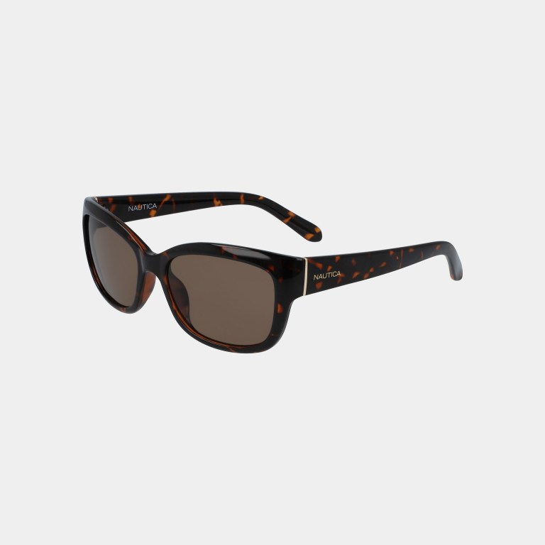 Men's Nautica Rectangle Wrap Sunglasses Cream | QcqHIpzw