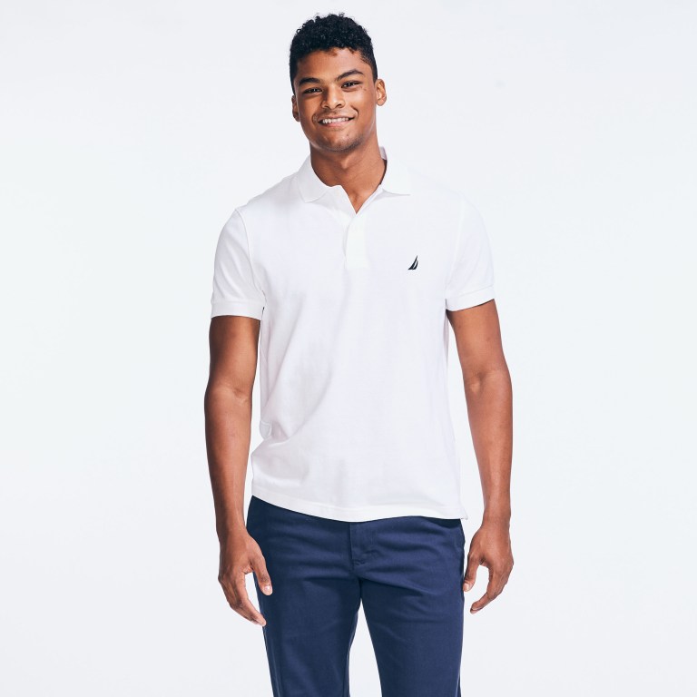 Men's Nautica Slim Fit Deck Polo Shirts Oatmealhtr | DTpL3dnI