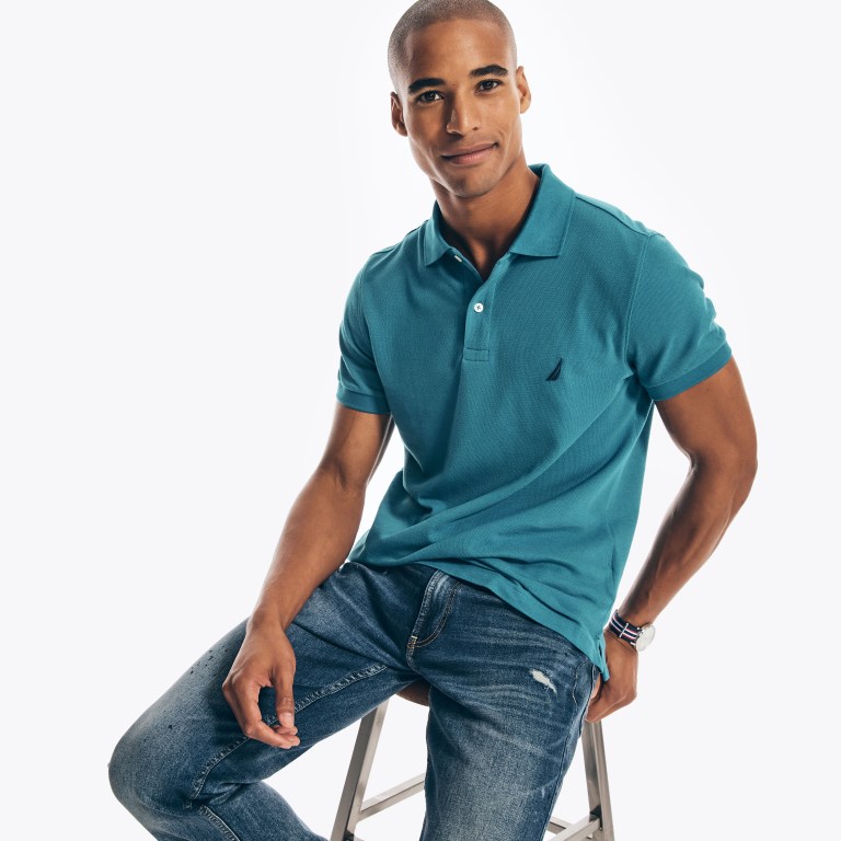 Men's Nautica Slim Fit Deck Polo Shirts Lavendula | a2ELpwk3