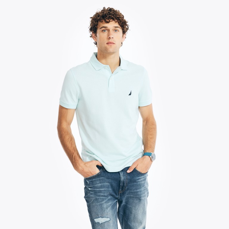 Men's Nautica Slim Fit Deck Polo Shirts Billiard | nMMiJAkW