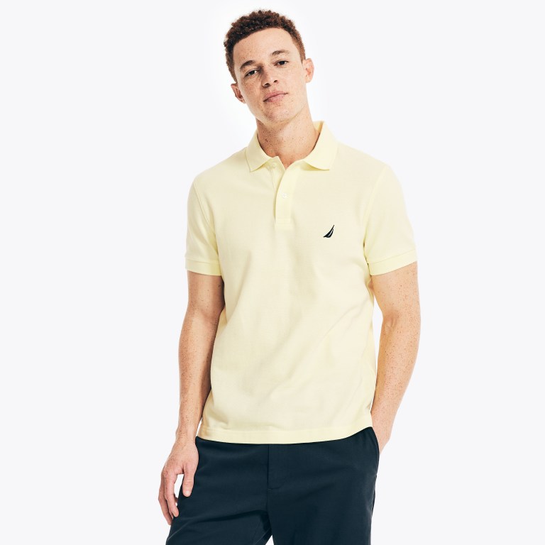 Men's Nautica Slim Fit Deck Polo Shirts Light Yellow | oUzk7Mjr