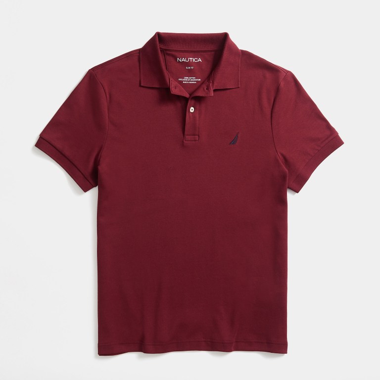 Men's Nautica Slim Fit Interlock Polo Shirts Red | vodluDVt