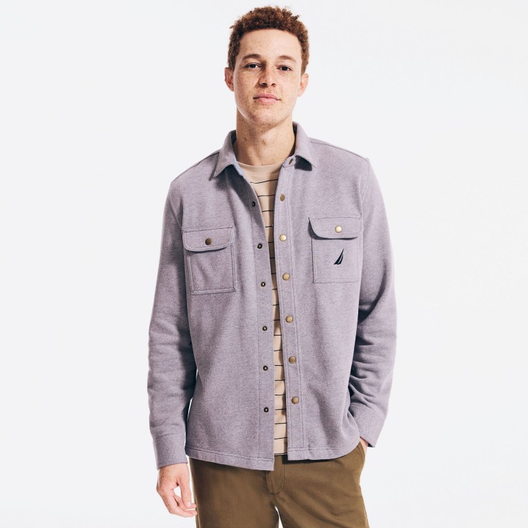 Men's Nautica Snap-button Over Coats Grey | HzigvAe0