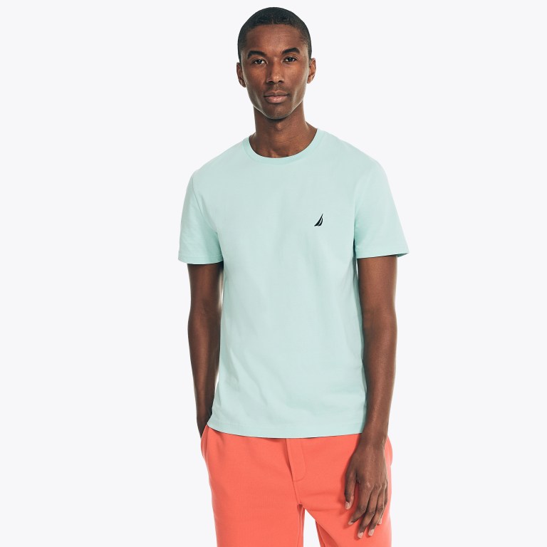 Men's Nautica Solid Crewneck T Shirts White | HGXhsWqQ