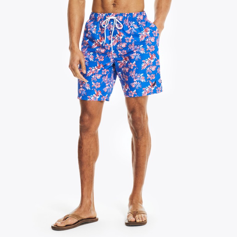 Men's Nautica Sustainably Crafted 8" Printed Swimwear Navy | BIguP32p