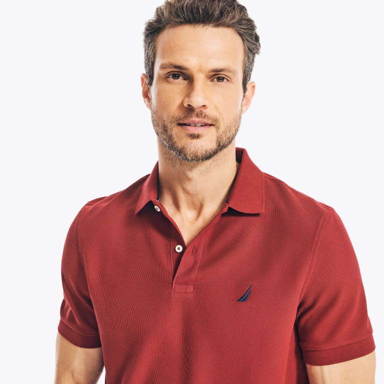 Men's Nautica Sustainably Crafted Classic Fit Performance Deck Polo Shirts Red | qjDkVtwk