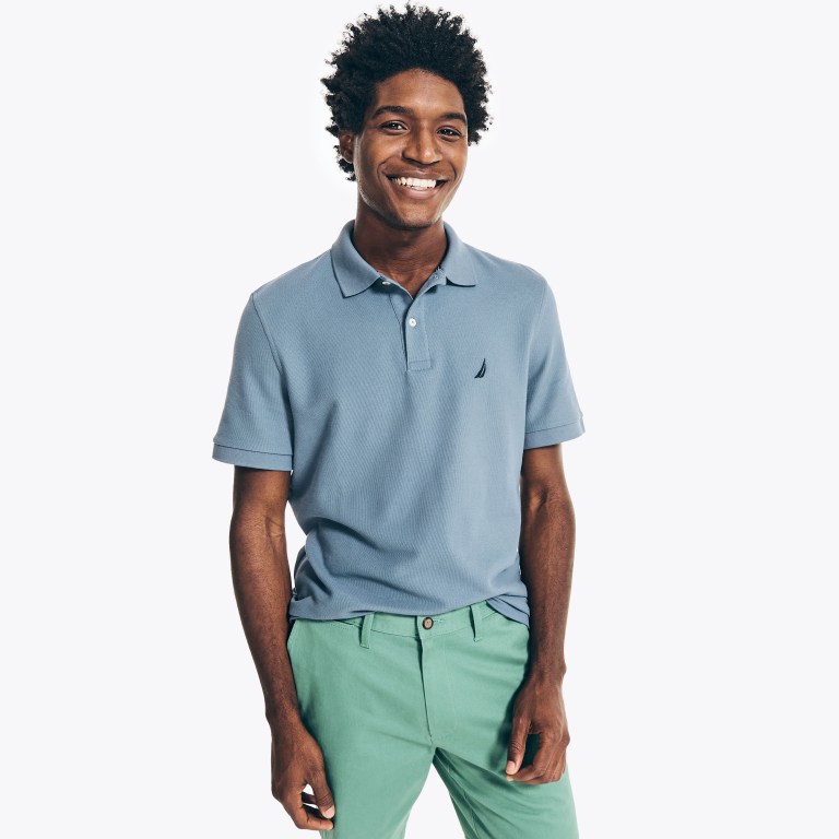 Men's Nautica Sustainably Crafted Deck Polo Shirts Turquoise | CwjiiFc4